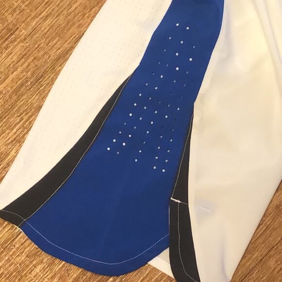 Nike Women’s Dri-Fit Hyperelite Basketball Shorts in White, Blue, and Black - Picture 5 of 10